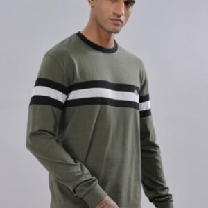 RFS007 || FS Green & White || Round Neck Full Sleeve T-Shirt