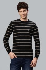 RFS008 || Black Stripes || Round Neck Full Sleeve T-Shirt
