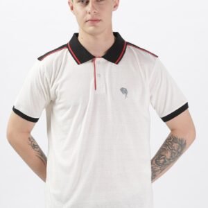 PR36 || Fancy White || 100% Cotton Polo T-Shirt