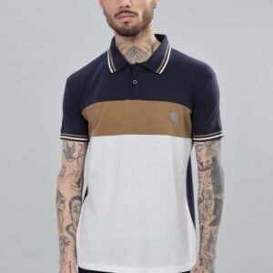 PR38 || Navy Cut & Sew || 100% Cotton Polo T-Shirt