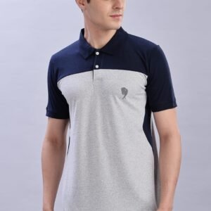 PR3-SS 01 || Navy Cut & Sew || 100% Cotton Polo T-Shirt