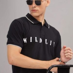 PR27 || Black Print || 100% Cotton Polo T-Shirt