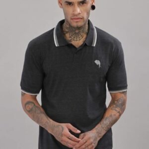 PR35 || Charcoal || 100% Cotton Polo T-Shirt