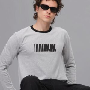 RFS || Silver Melange || Round Neck Full Sleeve T-Shirt