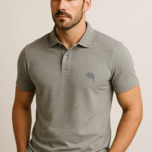 PR3-SS 03A || Grey || 100% Cotton Polo T-Shirt