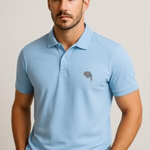 PR3-SS 03A || Sky blue || 100% Cotton Polo T-Shirt
