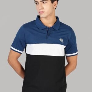 PR3-SS 05 || BLUE&BLACK || 100% Cotton Polo T-Shirt