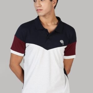 PR3-SS 05 || NAVY&MAROON || 100% Cotton Polo T-Shirt