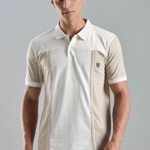 PR42 || Cream Melange || 100% Cotton Polo T-Shirt