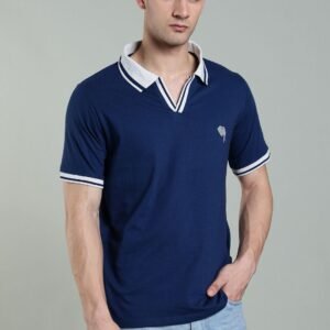 PR3-SS 07 || Navy|| 100% Cotton Polo T-Shirt