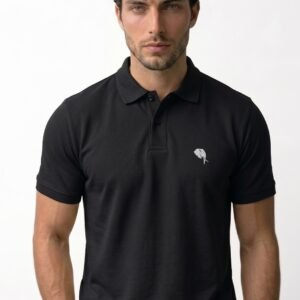 PR3-SS 08-C|| BLACK|| 100% Cotton Polo T-Shirt