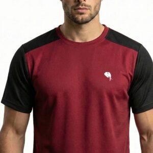 RHSO03||MAROON|| Round Neck Half