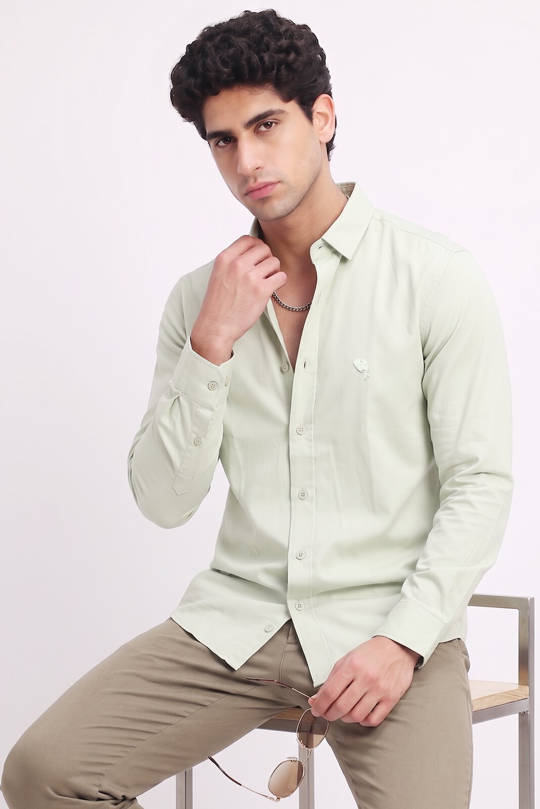 LS -005A||SOLID CARMEL|| Full Sleeve Shirts || 100% Cotton
